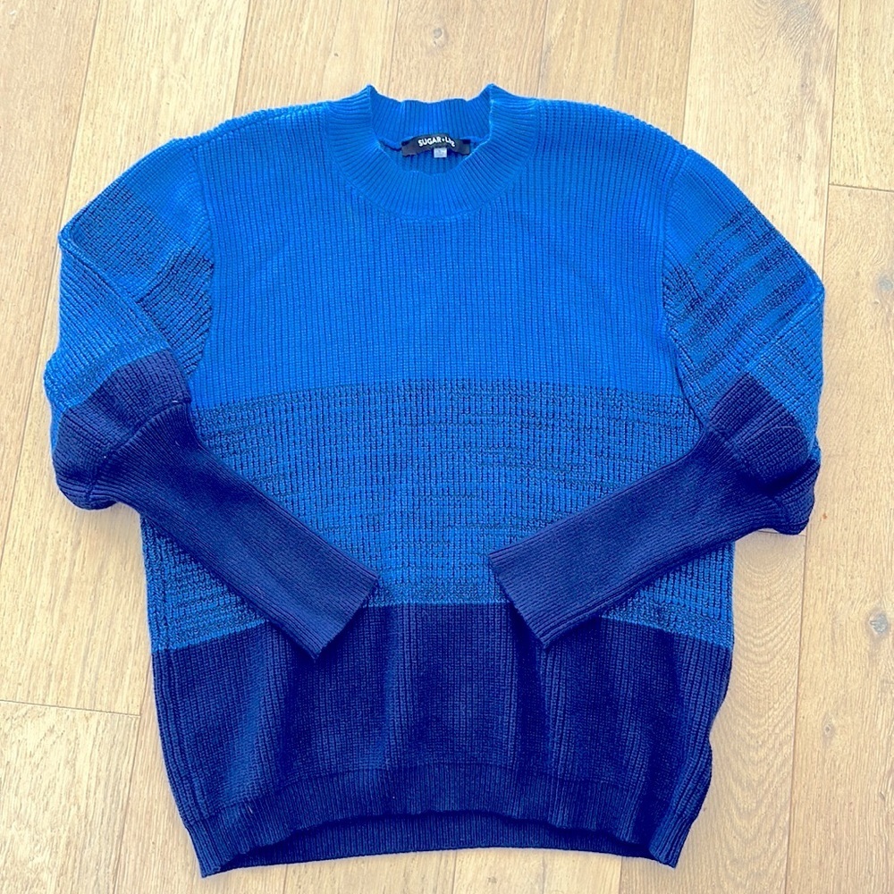 Crew neck Colorblock sweater. Never worn. Size Large.